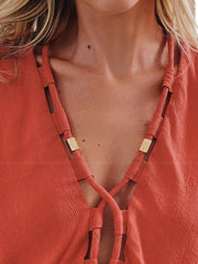 Vix: Ino Detail Long Sleeve Blouse-Miko Detail Pants (407-804-005-469-804-005)