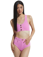 Oye Swimwear: Lavinia With Gold Buttons Bikini (LAVINIAWGOLDBT-PNK-LAVINIAWGOLDBB-PNK)