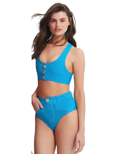 Oye Swimwear: Lavinia With Gold Buttons Bikini (LAVINIAWGOLDBT-OCEA-LAVINIAWGOLDBB-OCEA)
