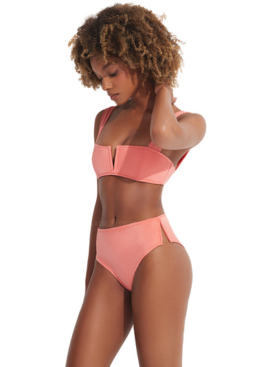 Oye Swimwear: Victoria High Rise Bikini (VICTORIAHIGHT-SALM-VICTORIAHIGHB-SALM)