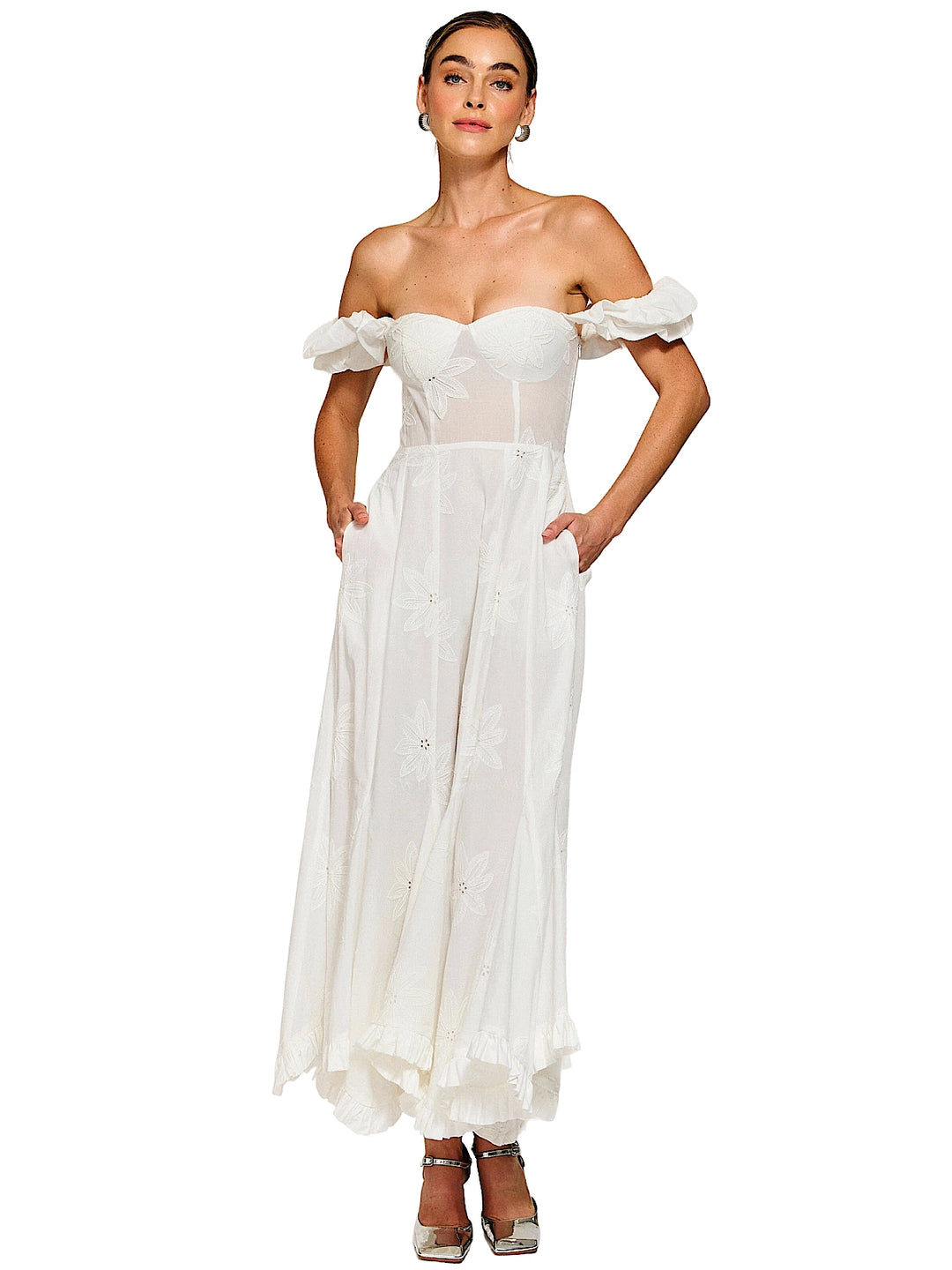 Line and Dot: Emberly Maxi Dress (LD5850Y-100) S