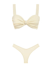 Montce Swim: Cream Rib Hayden Bikini-Cream Rib Lulu Bikini (BT100-BB105)