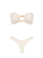 Montce Swim: Bone Crochet Tori Bandeau Bikini-Bone Crochet Lulu Bikini (BT073-BB034)