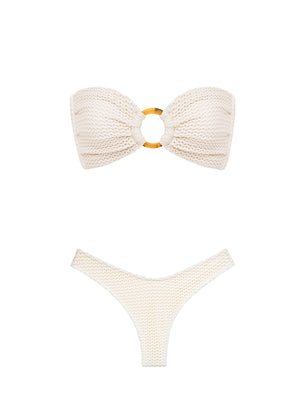 Montce Swim: Bone Crochet Tori Bandeau Bikini-Bone Crochet Lulu Bikini (BT073-BB034)