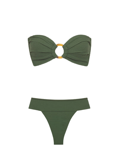 Montce Swim: Tori Bandeau-Tamarindo Bikini (TORIB-OLIV-TAMA-OLIV)