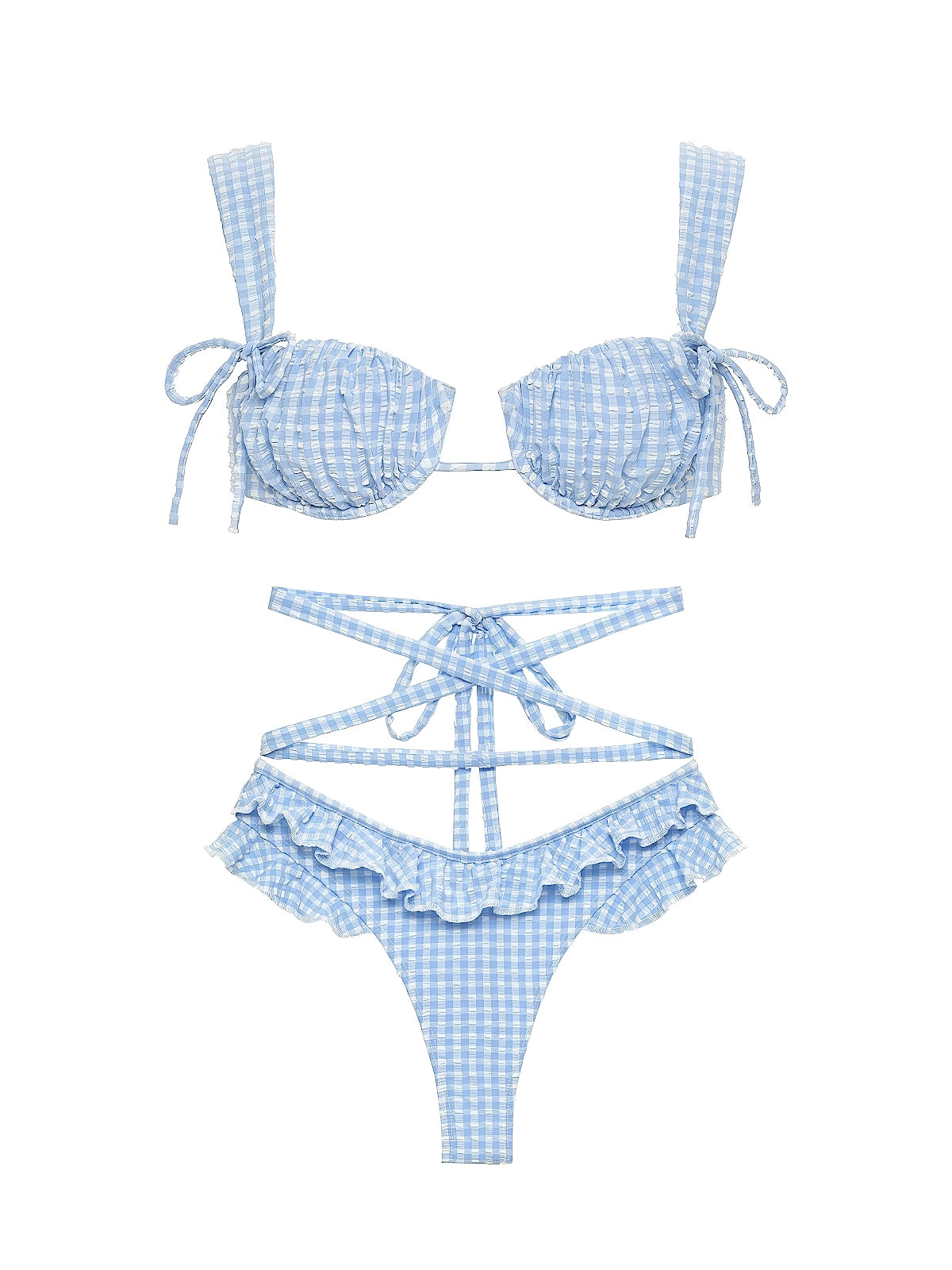 Montce: Petal Wide Straps-Lulu Lulu Gingham Ballet Bikini (BT857-BB872)