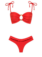 Montce: Tori Ties Bandeau-Nu-Micro Ruffle Bikini (BT923-BB981)