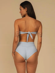 Montce: Tori Ties Bandeau-Added Coverage High Rise Bikini (BT968-BB1021)