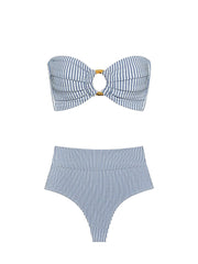 Montce: Tori Ties Bandeau-Added Coverage High Rise Bikini (BT968-BB1021)