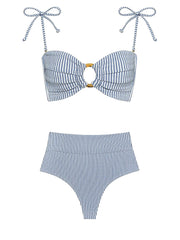 Montce: Tori Ties Bandeau-Added Coverage High Rise Bikini (BT968-BB1021)