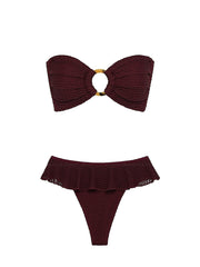 Montce: Tori Ties Bandeau-Tamarindo Ruffle Bikini (BT973-BB1049)