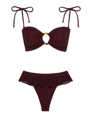 Montce: Tori Ties Bandeau-Tamarindo Ruffle Bikini (BT973-BB1049)
