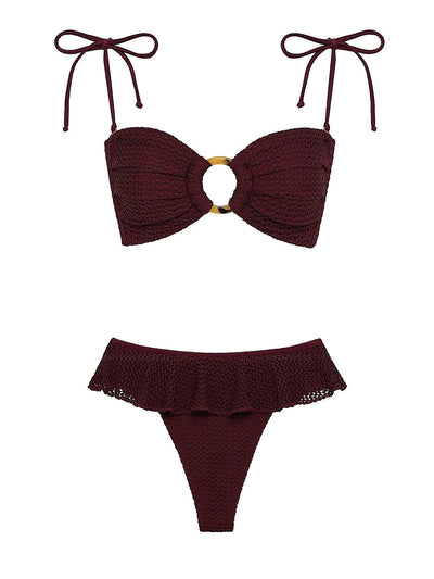 Montce: Tori Ties Bandeau-Tamarindo Ruffle Bikini (BT973-BB1049)