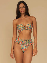 Montce: Tori Ties Bandeau-Tamarindo Ruffle Bikini (BT970-BB1030)