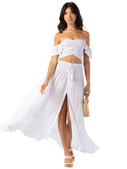 Tiare Hawaii: Hollie-Dakota Skirt (HOLLIETOP-WHT-DAKOTASKI-WHT)