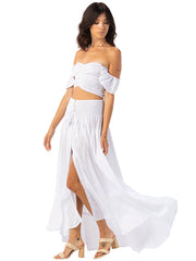Tiare Hawaii: Hollie-Dakota Skirt (HOLLIETOP-WHT-DAKOTASKI-WHT)