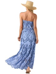 Tiare Hawaii: Cornflower Blue Crop-Cornflower Blue Skirt (BORATOP-CNFL-BORASKI-CNFL)