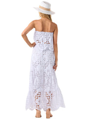 Tiare Hawaii: Cornflower Blue Crop-Cornflower Blue Skirt (BORATOP-WHT-BORASKI-WHT)