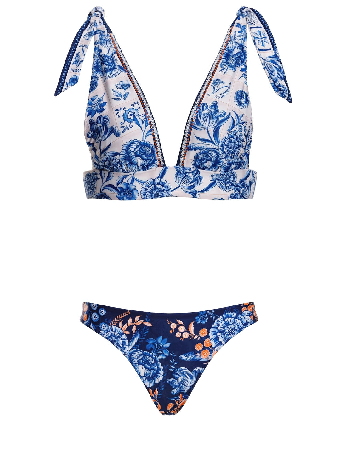 agua bendita 水着 Agua Bendita Women's Dainty Floral Tile Print Cheeky One