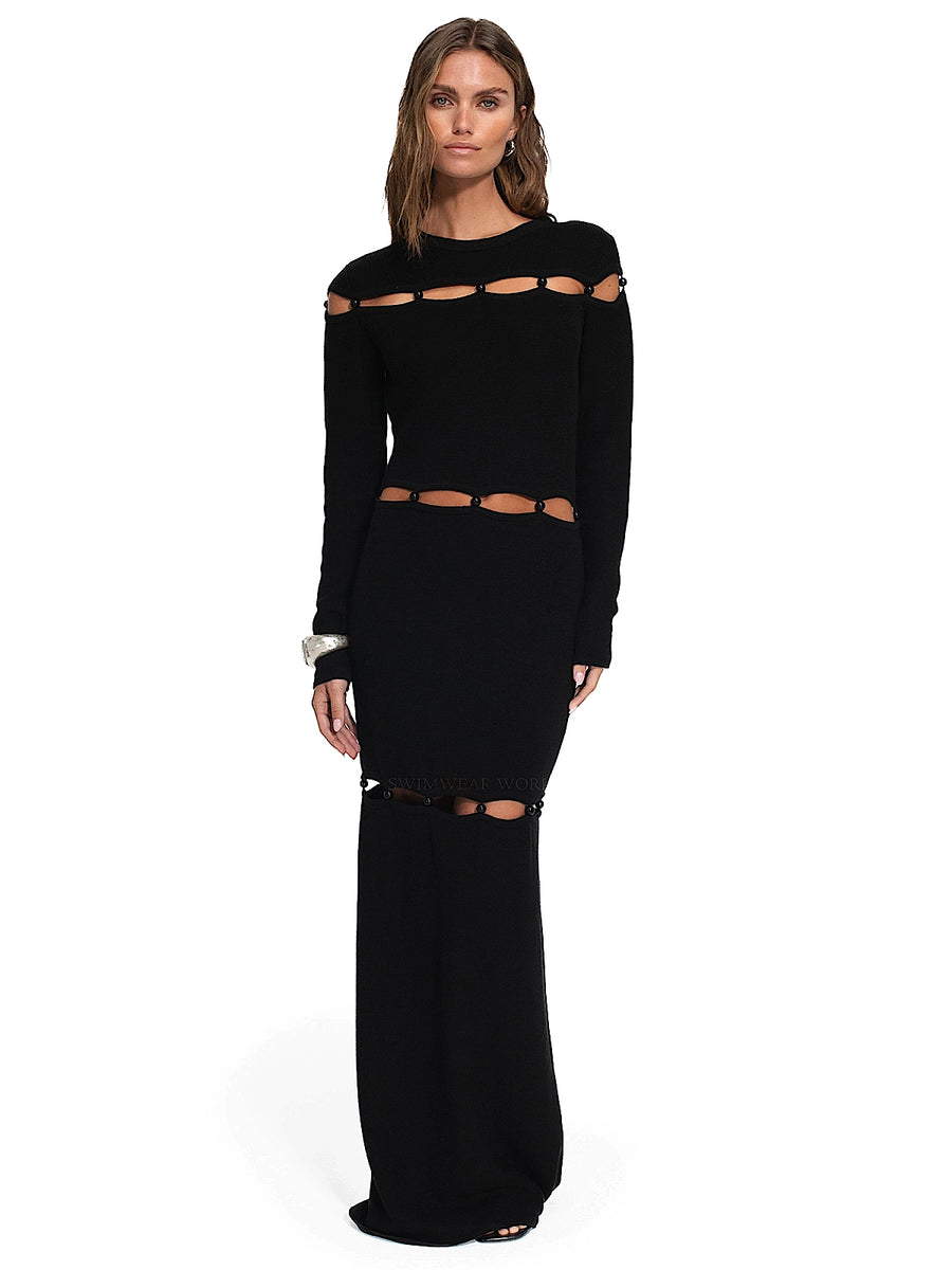 sequin midi dress long sleeve Le Monde Long Sleeve Sequin Maxi Dress Navy main image 0