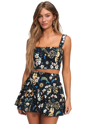 Agua Bendita: Leah Crop-Violet Mini Skirt (20581-20580)