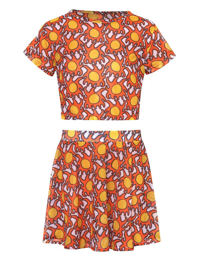 Mola Mola Kids: Mini Maya T-shirt-Lulu Skirt (GOLDENHOURMINIMAYATSHIRT-GOLENHOURLULUSKIRT)