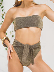 Soah: Jade Bandeau-Jade Highwaisted Bikini (JADT-GLDM-JADB-GLDM)