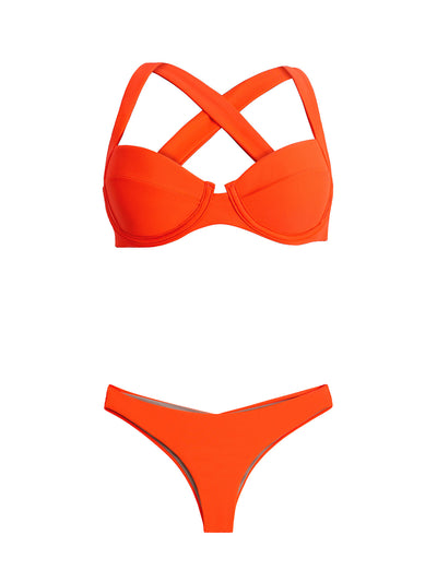 PQ Swim: Perla Halter-Basic Ruched Bikini (OMN-033H-OMN-211)