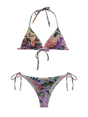 PQ Swim: Ruched Tri-Ruched Tie Bikini (LAO-766R-LAO-665)