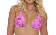 Embroidered Tri-Embroidered Tie Bikini