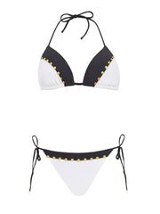 PQ Swim: Studded Mix Up Tri-Studded Mix Up Tie Bikini (MID-794R-MID-662)