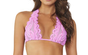 Lace Halter-Lace Fanned Bikini