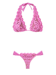 PQ Swim: Lace Halter-Lace Fanned Bikini (IRI-152H-IRI-251)