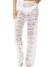 Lace Button-High Waist Lace Pants