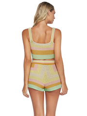 PQ Swim: Crochet Crop-Crochet Short (SRO-1309T-SRO-1310S)