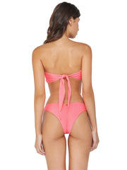 PQ Swim: Beaded Bryann Bandeau-Basic Ruched Bikini (GEL-1501B-GEL-211)