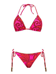 PQ Swim: Embroidered Tri-Embroidered Tie Bikini (FLN-130R-FLN-213)