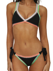 PQ Swim: Crochet Trim-Crochet Trim Tie Bikini (BLP-142R-BLP-217F)