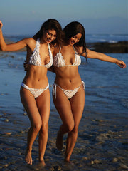 PQ Swim: Lace Halter-Lace Fanned Bikini (WAT-152H-WAT-251)