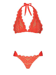 PQ Swim: Lace Halter-Lace Fanned Bikini (PAN-152H-PAN-251)
