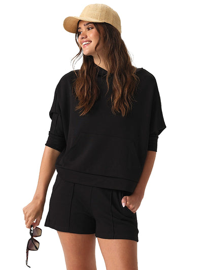 PQ Swim: Travel Hoodie-Vacay Short (BLK-1413T-BLK-1416S)