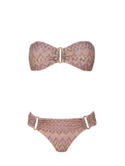 PQ Swim: Detail Bandeau-Detail Fanned Bikini (DAZ-030B-DAZ-683W)