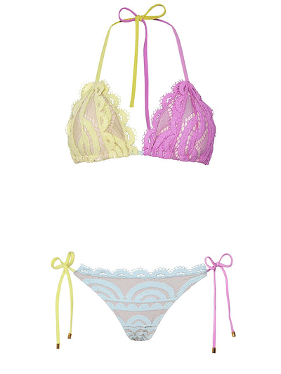 PQ Swim: Lace Triangle-Lace Tie Side Bikini (SWP-191R-SWP-279)