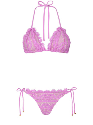 Lace Triangle-Lace Tie Side Bikini