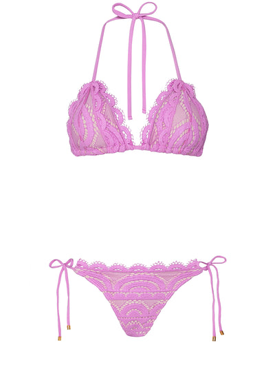 Lace Triangle-Lace Tie Side Bikini