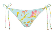 Embroidered Lettuce Edge Triangle-Embroidered Lettuce Edge Tie Side Bikini
