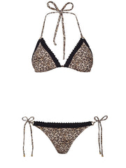 PQ Swim: Kyle Crochet Trim Triangle-Carrie Crochet Trim Tie Side Bikini (LEO-1538R-LEO-1612)