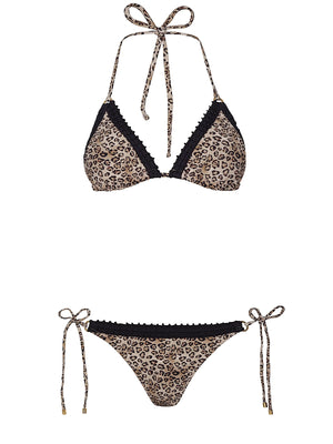 PQ Swim: Kyle Crochet Trim Triangle-Carrie Crochet Trim Tie Side Bikini (LEO-1538R-LEO-1612)