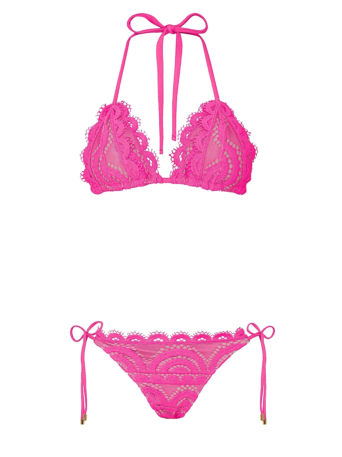 PQ Swim: Lace Triangle-Lace Tie Side Bikini (TLP-191R-TLP-279)