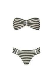 PQ Swim: Detail Bandeau-Detail Fanned Bikini (MED-030B-MED-683W)